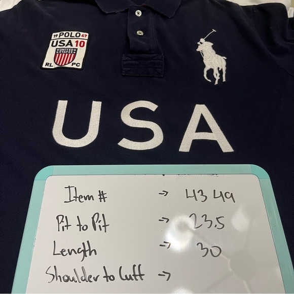 Polo Ralph Lauren Men’s USA #10 Big Pony Flag Cotton Shirt XL Custom Fit - Picture 11 of 11